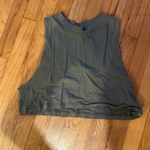 Grey sage cropped muscle love tank lululemon